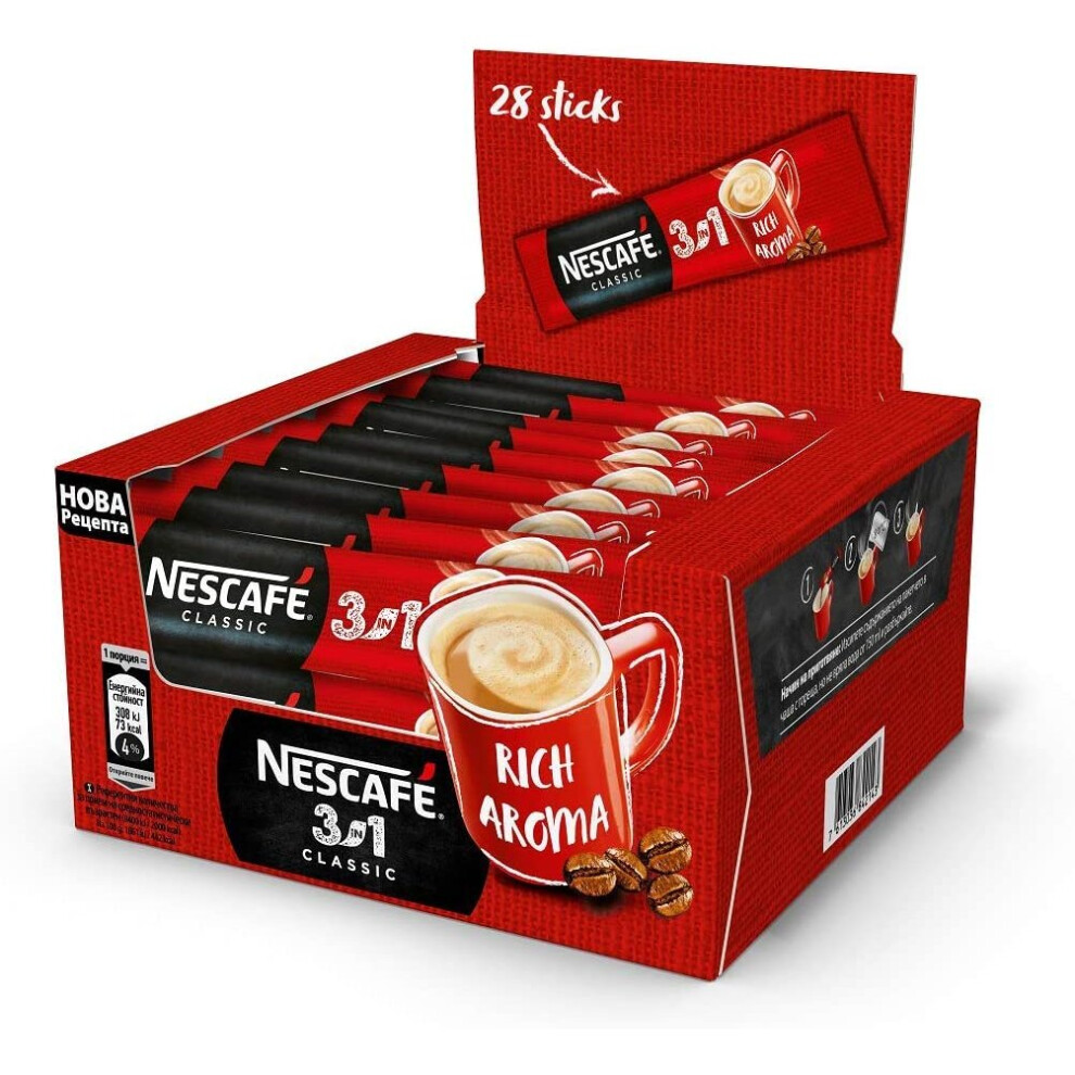 NESCAFE 3in1 ORIGINAL 60 SACHETS (16.5 g/sachet) WHOLESALE EU MADE LONG DATE FRESH STOCK