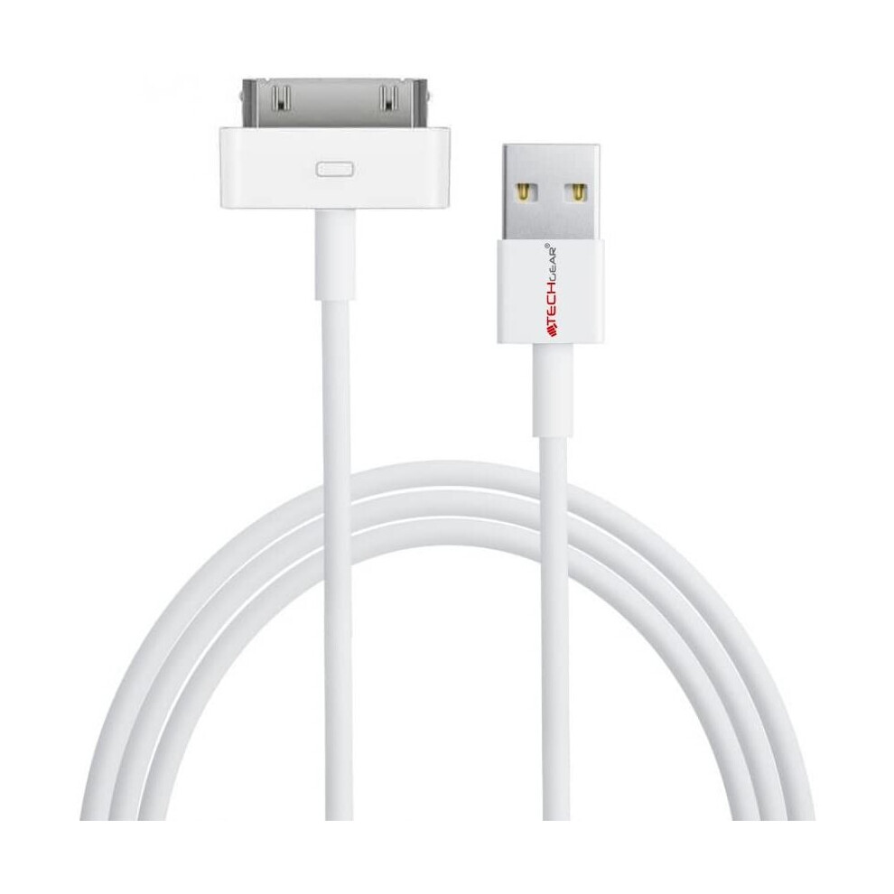 Techgear Extra Long 3 Meter / 10 Feet Usb Data Sync & Charging Cable Lead Compatible For Apple Ipad, Ipad 2 & Ipad 3 (White) White