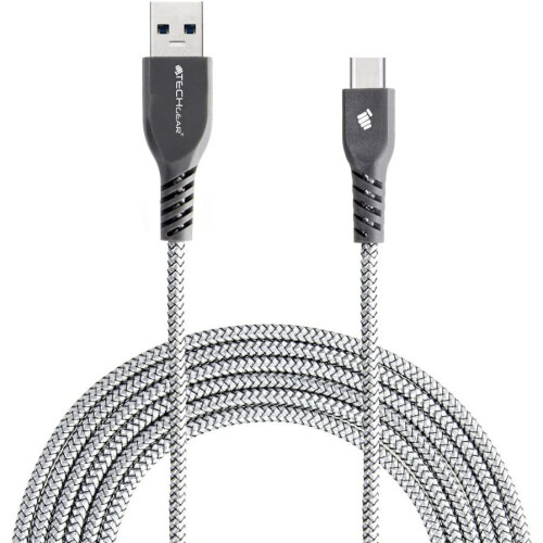 Techgear TECHGEAR Extra Long [2M] STRONG High Durability Braided USB C Charging & Data Sync Cable Compatible with Samsung Tab S6 Lite, Tab A7 10.4, Tab A 10.1"