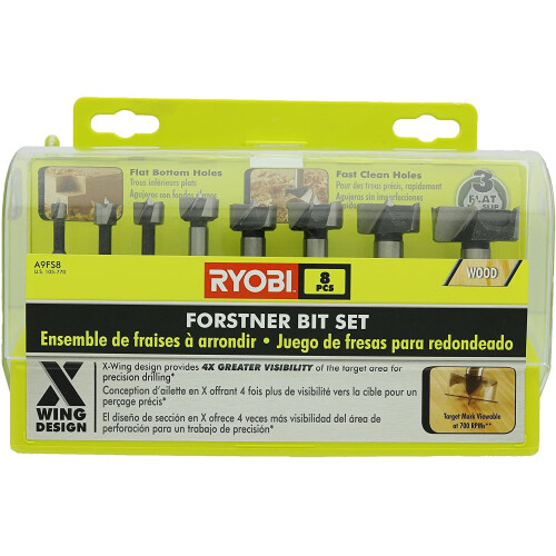 Ryobi RYOBI Stalen FORSTNER BoorBIT Set 8-Stuks A9FS8R1