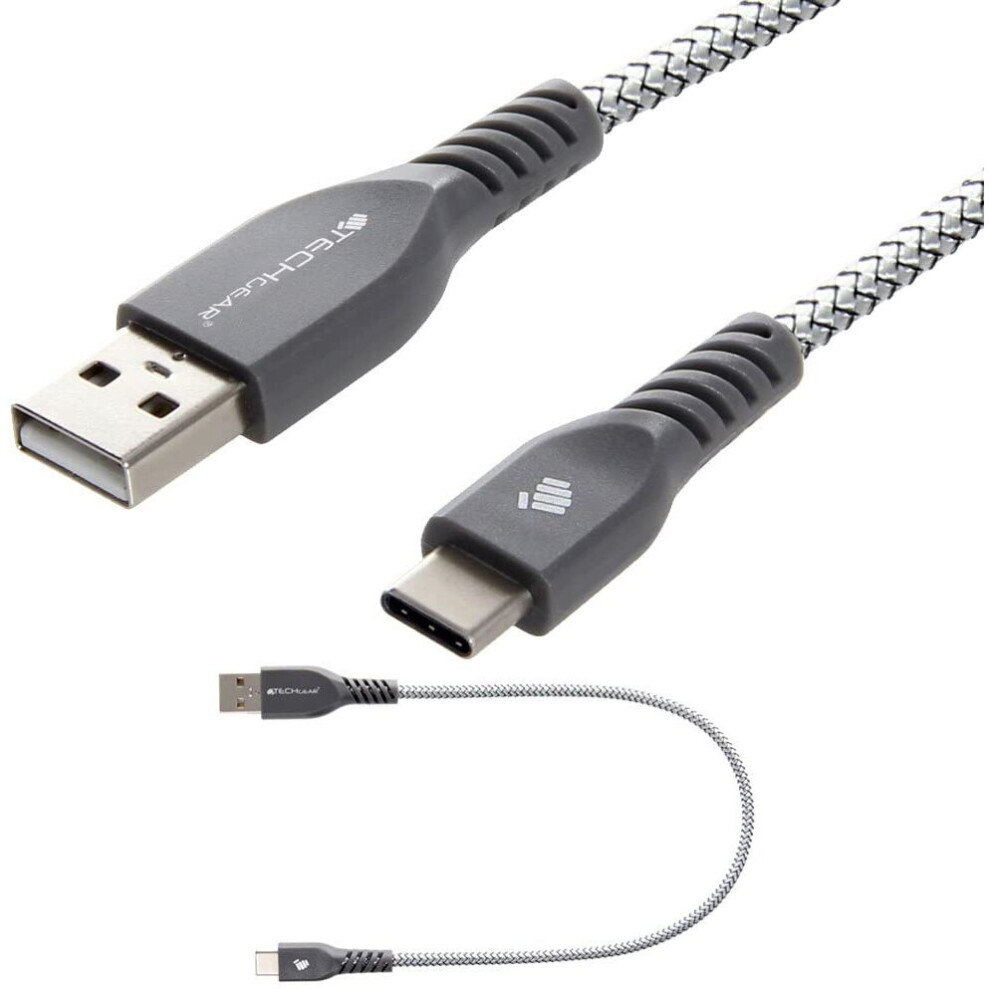 TECHGEAR STRONG High Durability Braided USB-C Charging & Data Sync Cable (1ft/30cm) - for USB Type-C Devices Compatible with Apple iPad Pro 12.9"