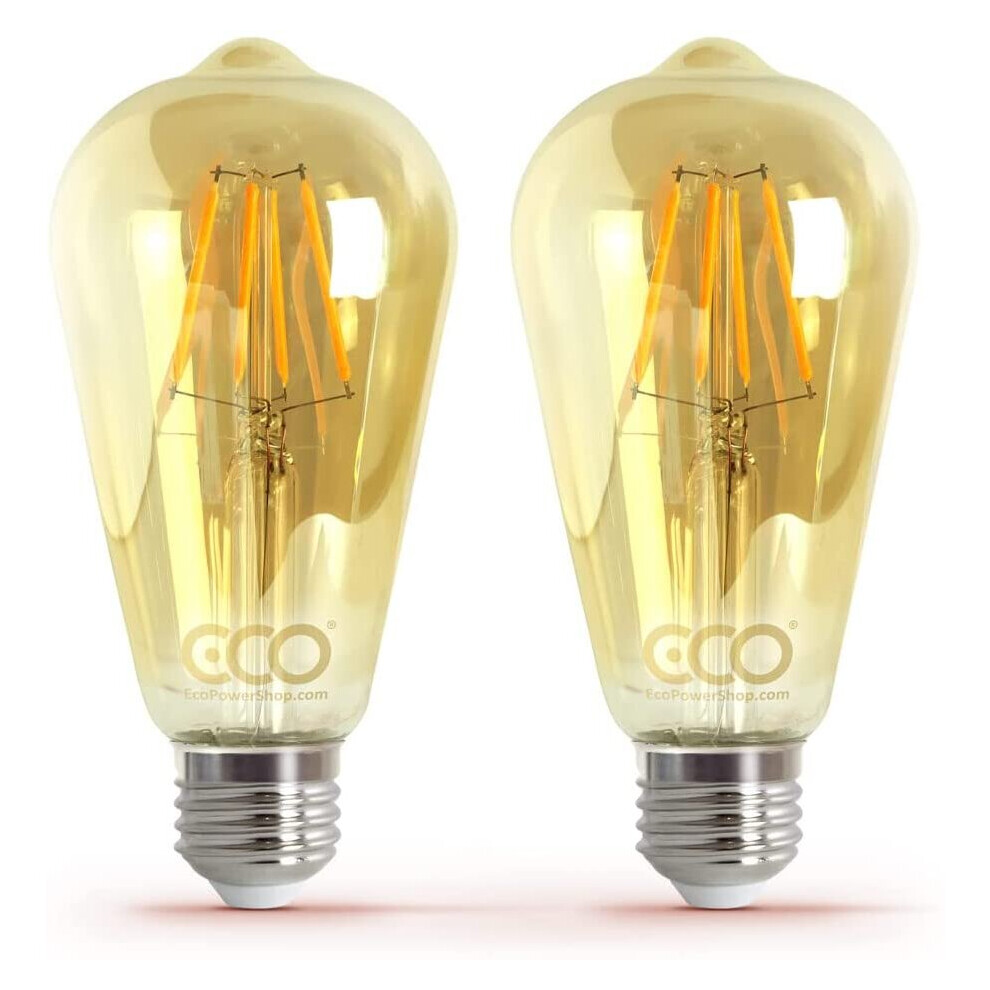 ECO Dimmable Vintage LED Edison Light Bulb, ST64 Pear Shape, E27 Screw, Amber Glass, 40W Equivalent Incandescent, 4W LED, 320...-image-OPC-P8YPX85-NEW