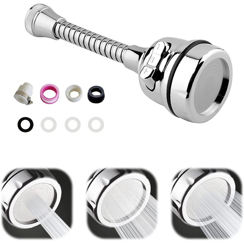 Movable Kitchen Sink Tap Spray Head, 360 Rotatable Anti-Splash Faucet Extender with Hose, Sprayer Head Faucet Sprayer...