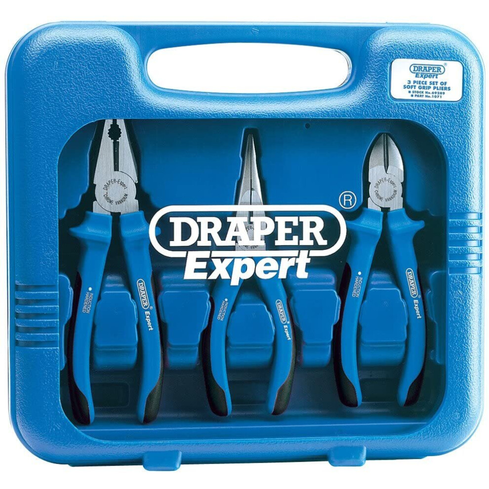 Draper Expert 69289 3-Piece Soft-Grip Pliers Set