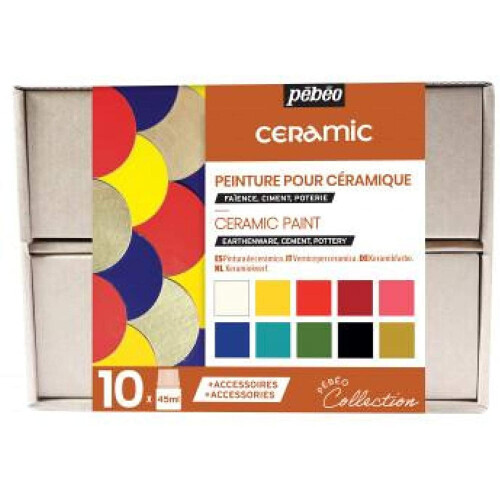 Pebeo Ceramic Collection Set, Assorted, 10X45ML