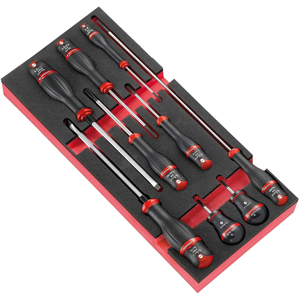 Facom MODM.AT4 Modules of 9 PROTWIST® Screwdrivers in Foam Tray – 900 g