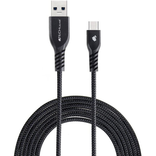 Techgear TECHGEAR Extra Long 2m / 6.5 Ft STRONG High Durability Braided USB C Charging & Data Sync Cable for USB Type-C Devices Compatible with Apple iPad Pro
