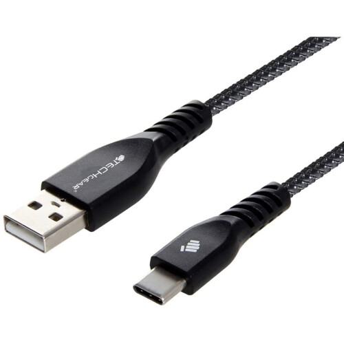 Techgear TECHGEAR Extra Long 2m / 6.5 Ft STRONG High Durability Braided USB C Charging & Data Sync Cable for USB Type-C Devices Compatible with Apple iPad Pro 1