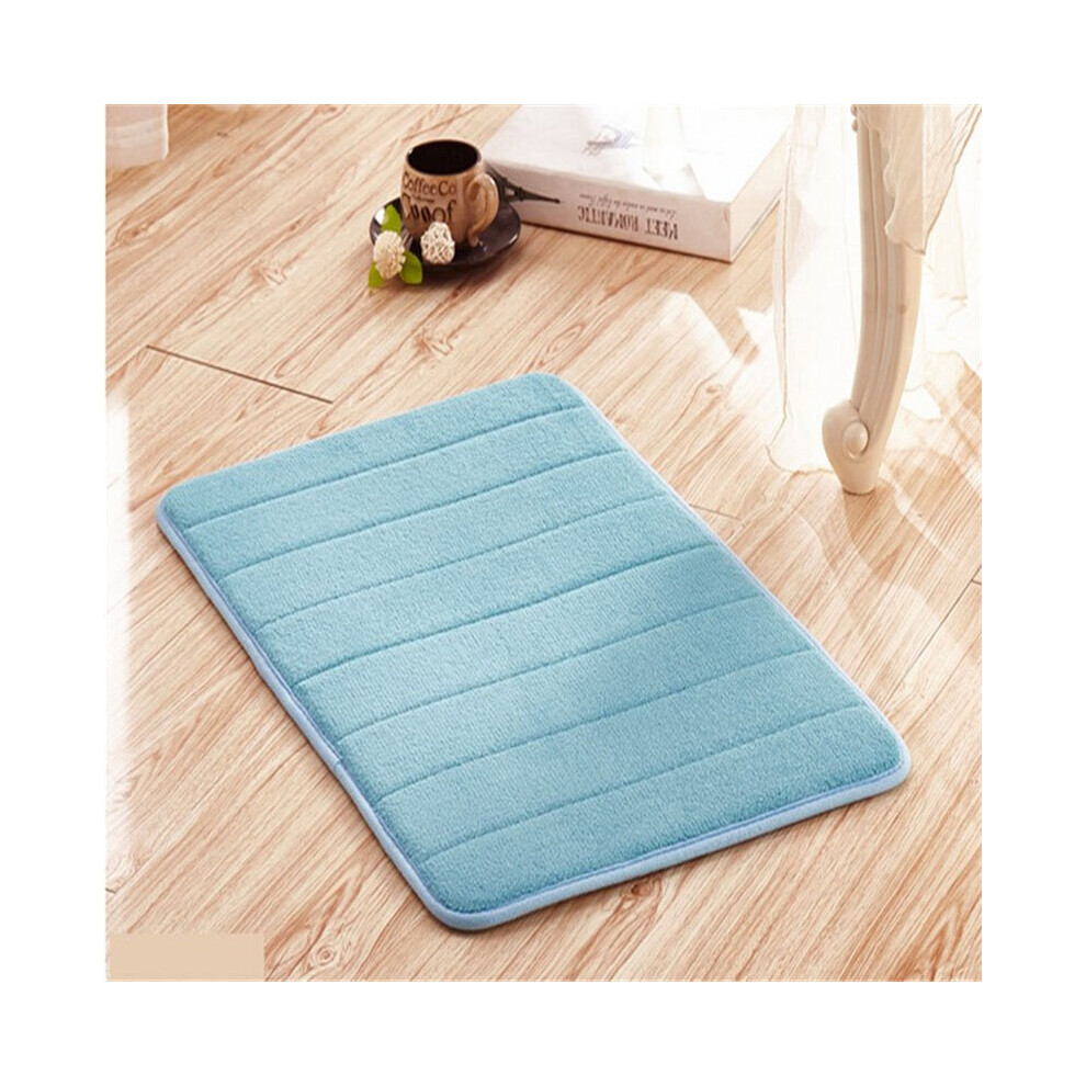 (SkyBlue, 40*60cm/15.7*23.6in) Absorbent Soft Memory Foam Bath Bathroom Bedroom Floor Mat Shower Rug Non-slip