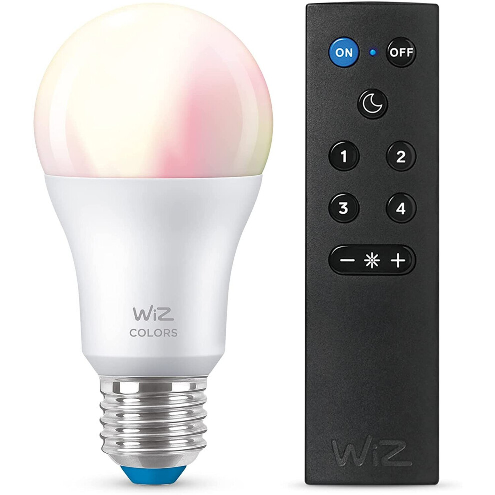 Wiz Colour [E27 Edison Screw] Smart Connected Wifi Bulb + Wizmote With Wireless Remote. 60W Colour And App... Light/White