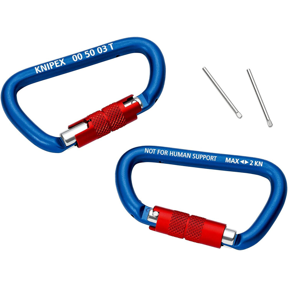 KNIPEX Carabiner 2 pieces 00 50 03 T BK (self-service card/blister)