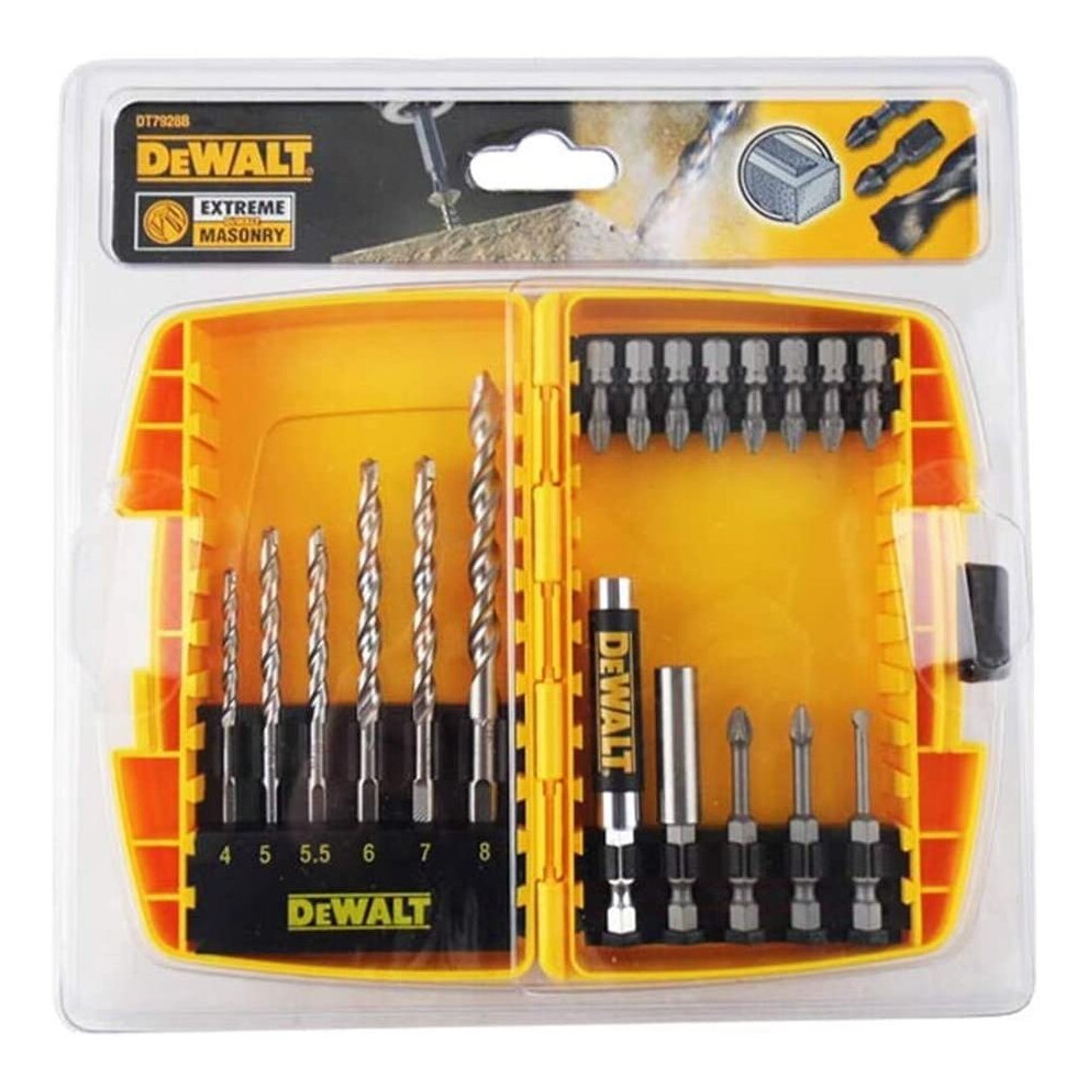 Dewalt Dt70712-Qz 19 Piece Screwdriver And Masonry Drill Bit Set Dt70712