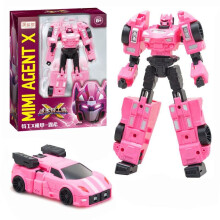 (Pink) Miniforce X Lucybot Lucy Bot Ranger Transformer Machine Car Robot Toy