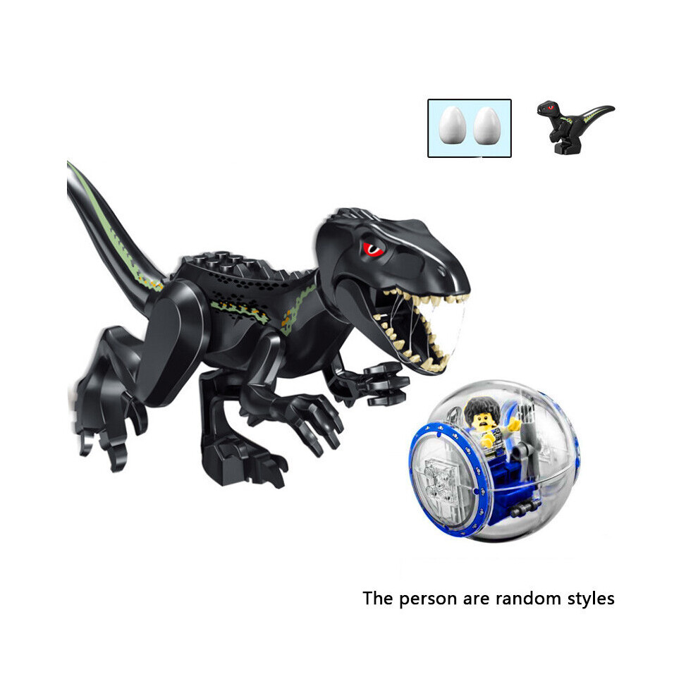 (02) Combined Jurassic Dinosaur Baryonyx Tyrannosaurus Cyclone Set Building Blocks Micro Landscape Figures Toys