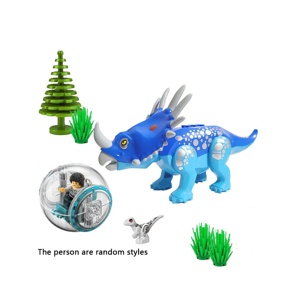 (04) Combined Jurassic Dinosaur Baryonyx Tyrannosaurus Cyclone Set Building Blocks Micro Landscape Figures Toys