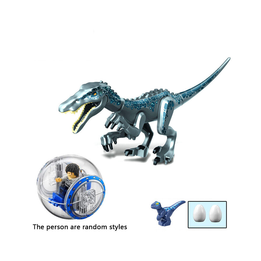 (01) Combined Jurassic Dinosaur Baryonyx Tyrannosaurus Cyclone Set Building Blocks Micro Landscape Figures Toys