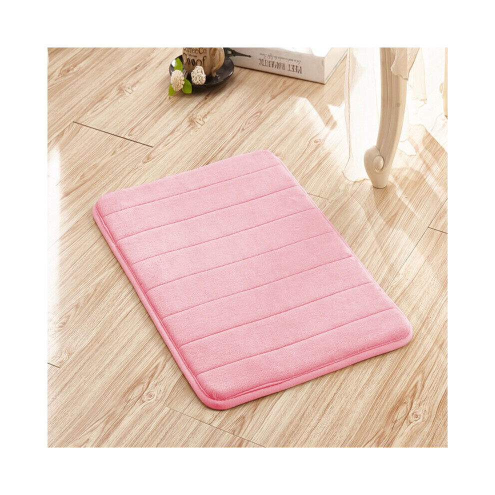 (Pink, 40*60cm/15.7*23.6in) Non-slip Absorbent Soft Memory Foam Bath Bathroom Bedroom Floor Mat Shower Rug
