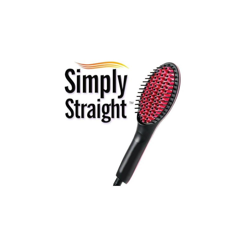 (UK Plug) Simply Straight Professional Ceramic Straightening Brush Hair Straightener