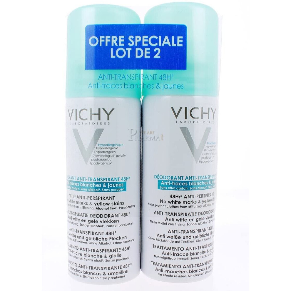 Vichy 48 Hours Anti-Transpirant/Spots Set contains Two Deodorants