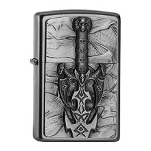 Zippo Lighter, Viking Stainless Steel, 1 x 3,5 x 5,5 cm