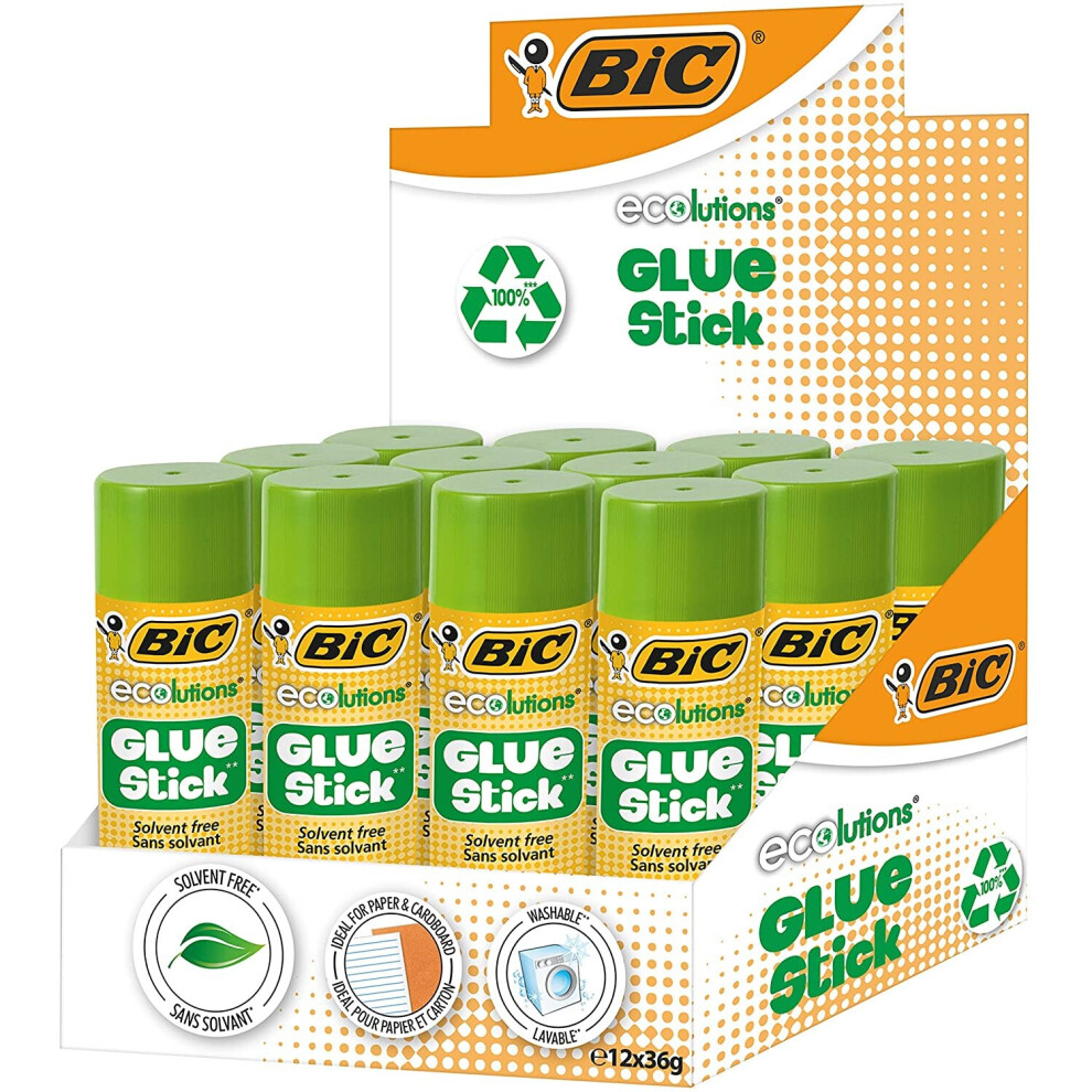 BIC 36 g Ecolutions Glue Stick (Pack of 12)