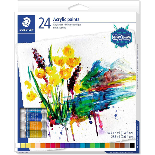 Staedtler STAEDTLER 8500 C24 Karat Acrylic Paint Tube - Multi-Colour (Pack of 24)