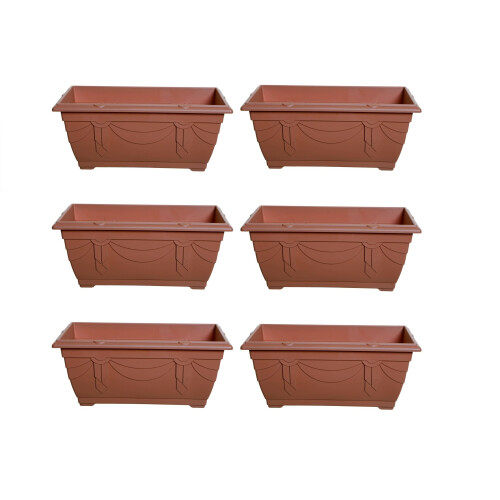 6 Venetian Window Box Trough Planters Small 40cm Terracotta Colour 2