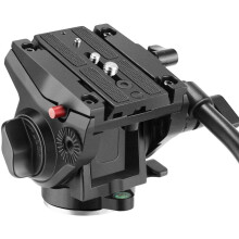 Neewer Video Camera Tripod Fluid Drag Pan Head with 1/4 and 3/8 inches Screws Sliding Plate for DSLR Cameras Video Camcorders Shooting Filming up to 5