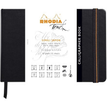 Rhodia Touch Leatherette Hardback Calligrapher Book, A5, Landscape, Plain, 32 Sheets