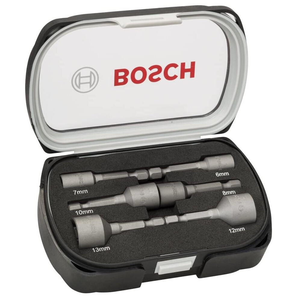 Bosch 2608551079 Nutsetter Set, 50Mm, 6Mm/7Mm/8Mm/10Mm/12Mm/13Mm, 6 Pcs Grey