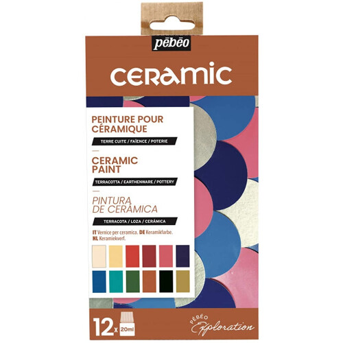 Pebeo 757451 Ceramic Explorer Set, Assorted, 12X20ML