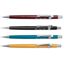 Pentel P200 Series Auto Mechanical Pencil Set of 4 - 0.3/0.5/0.7/0.9mm (P203/P205/P207/P209) with 6 leads