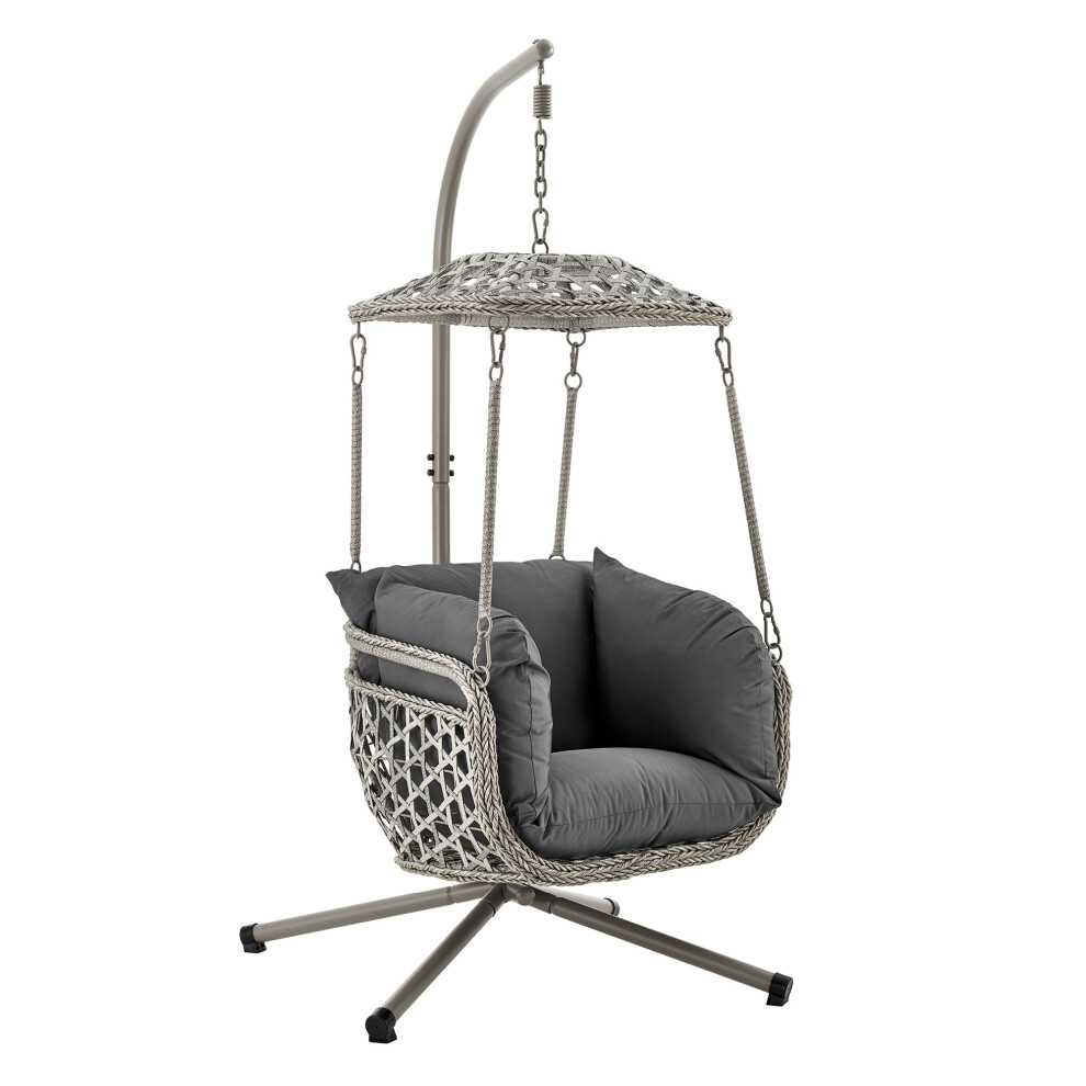 Livivo Rattan Hanging Egg Chair Grey
