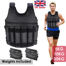 (5KG) 5-20 Kg Weighted Vest Gym Running Fitness Sports Training Weight Loss Jacket UK