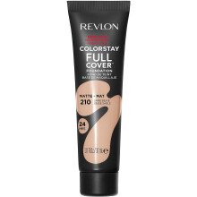 Revlon ColorStay Full Cover Longwear Matte Foundation, Heat & Sweat Resistant Lightweight Face Makeup, Sand Beige (210), 30ml