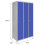 Lockerkast Metaal - Blauw - Driedeurs - Flatpack 10