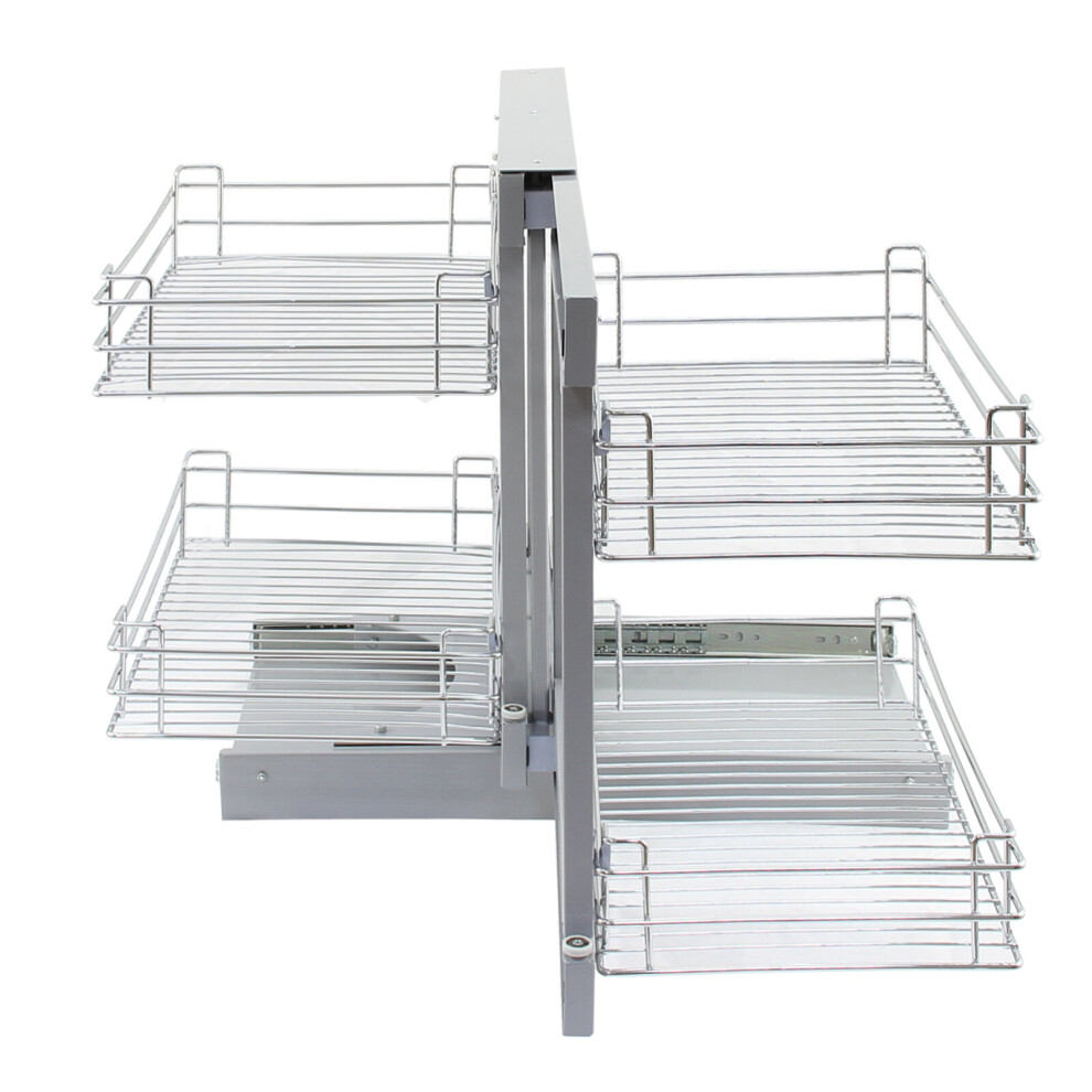 Magic Corner Kitchen Baskets Pull Out Left Hand Slide Out Wire Storage 80-90cm