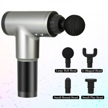 (Silver) Massage Gun Deep Percussion Massager Muscle Vibration Relaxing Therapy Tissue UK