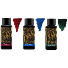 Diamine - 30ml Fountain Pen Primary Colour Ink - 3 Pack - Oxblood & Oxford Blue & Green Black