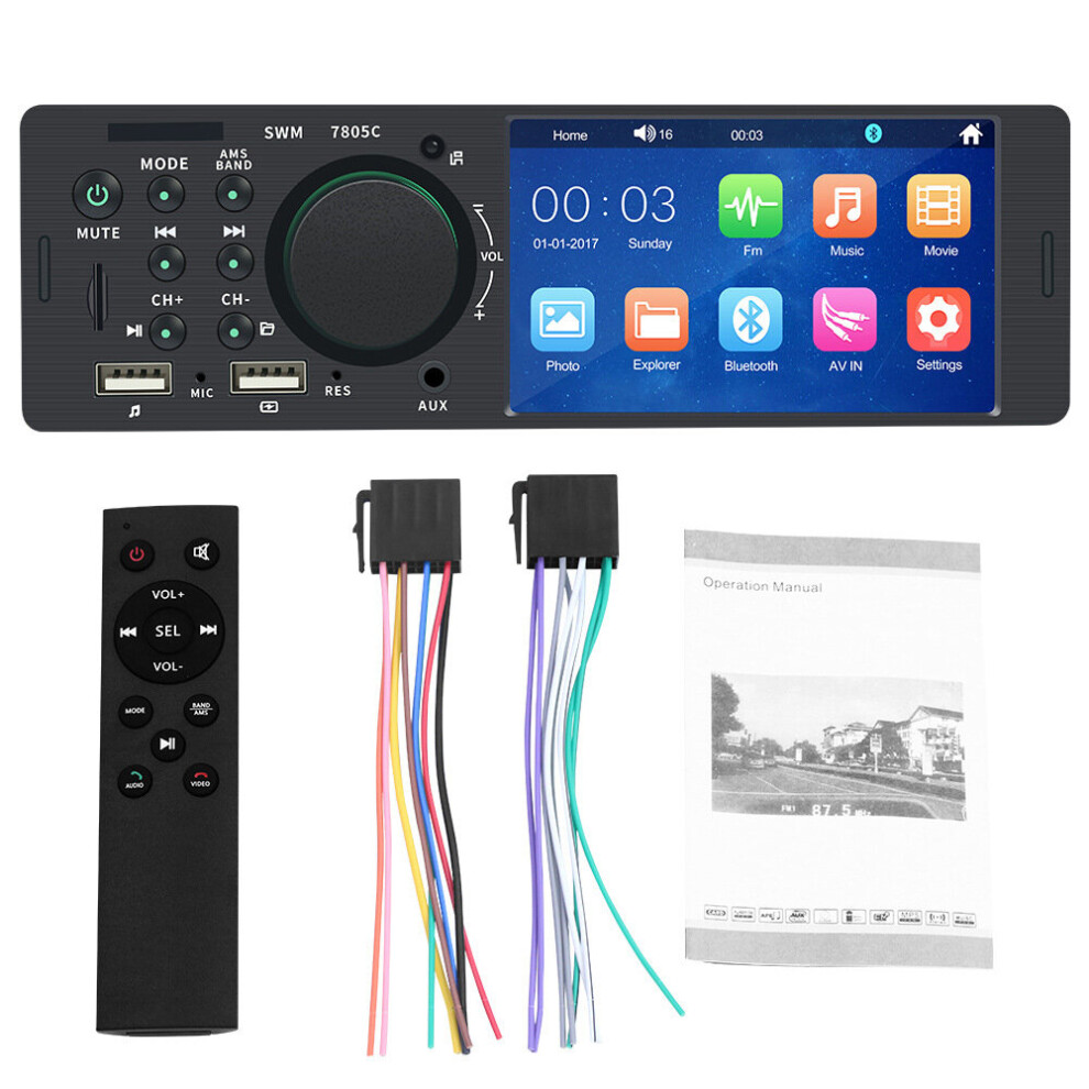 Bluetooth Car Radio Stereo 4 Inch Fm Usb/Mp5 Player Touch Screen Tf 749889294406