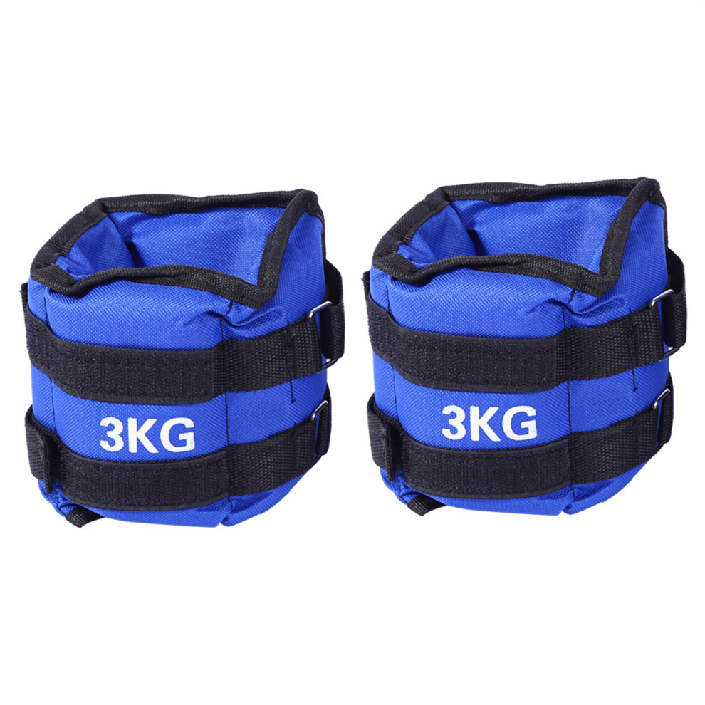 (3kg x 2 = 6kg) Ankle Wrist Leg Weights Straps Running Exercise Fitness Gym Strength Training