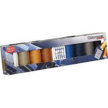 Gutermann Denim Thread Set 100m x 8 with Schmetz Jeans Machine Needles, One Size