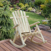 Wooden Durable Rocking Chair Lounger Relaxing Garden Outdoor Best