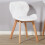 Charles Jacobs (PU White) Charles Jacobs Set of 2 Diamond Patterned Dining Chairs with Beech Wood Legs 3
