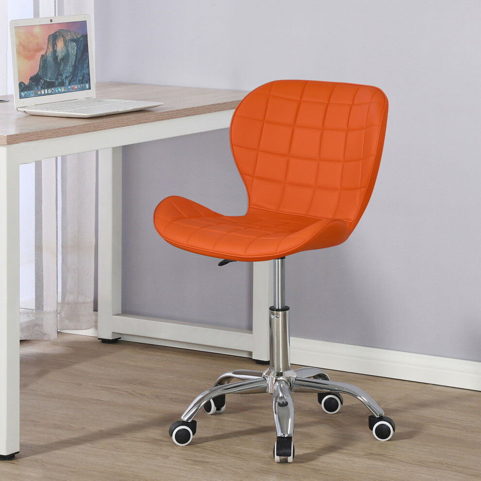 (Orange) Charles Jacobs Adjustable Swivel Chair | Office Chair With Chrome Wheels