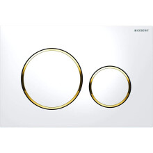 Geberit Sigma 20 Actuator Plate, Set of 1, White/Gold 115.882. KK. 1