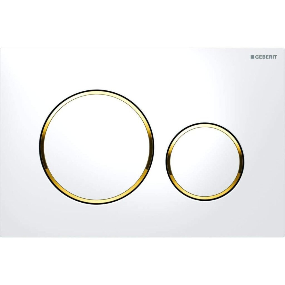 Geberit Sigma 20 Actuator Plate, Set of 1, White/Gold 115.882. KK. 1