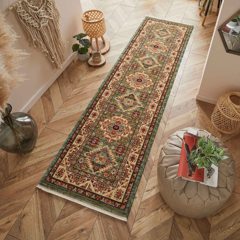 (Green, 68x235cm Runner) Luxury Wool Traditional Rug Carpet Vintage Oriental Rugs Runner Small XL Large Oriental Weavers Nomad