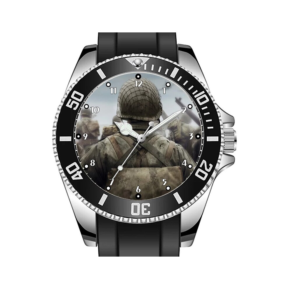 D-Day WWII War Soldier Portrait Sporty Unique Stylish Wrist Watch