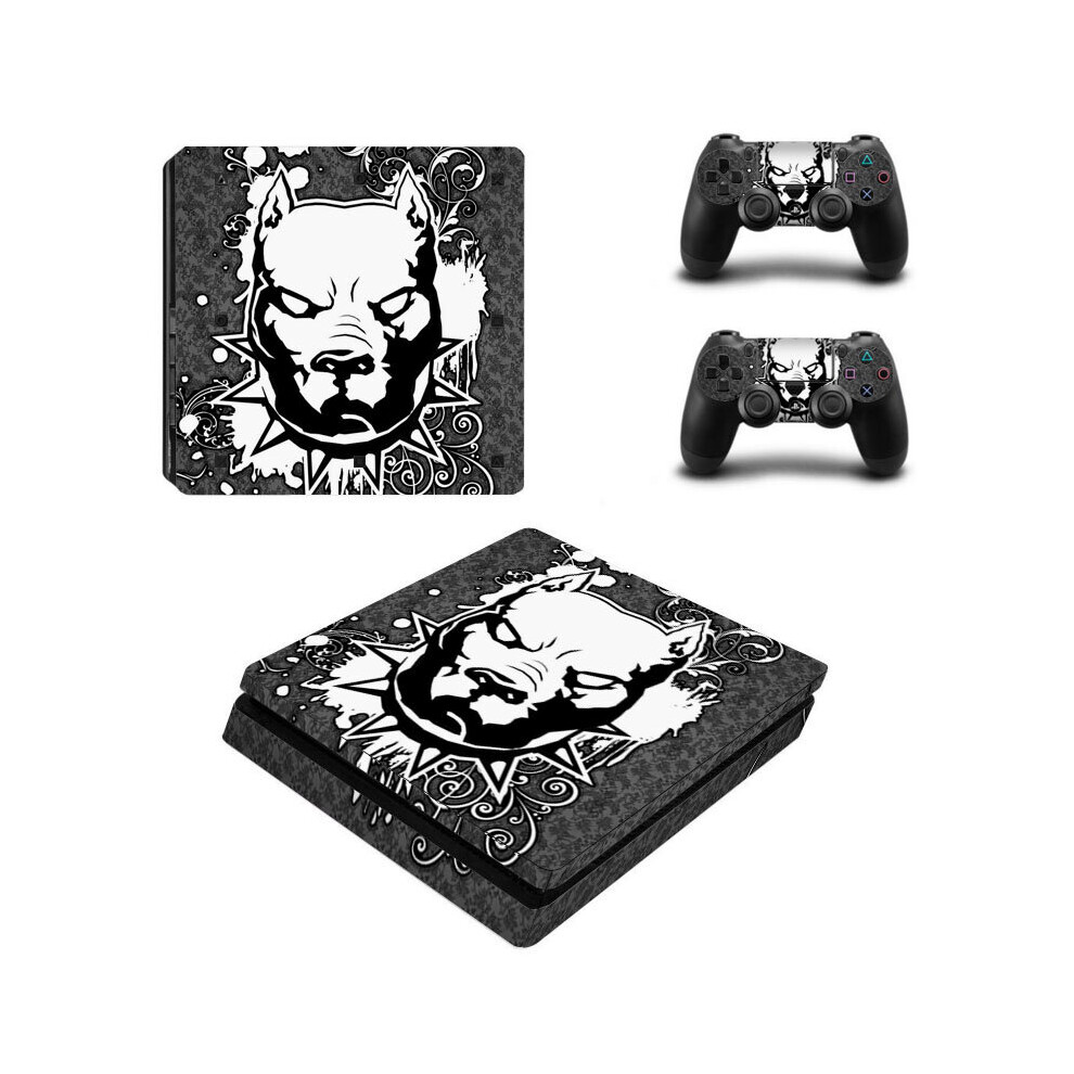 (Pitbull) Ps4 Slim Pvc Stickers For Console + 2 Controllers 5056543415646